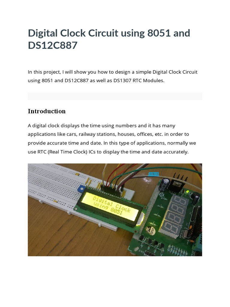 Railway Digital Clock Design with 8051 | PDF | Electrical Network ...
