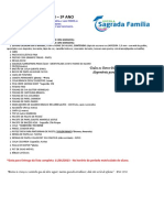 Lista de Materiais 3° Ano