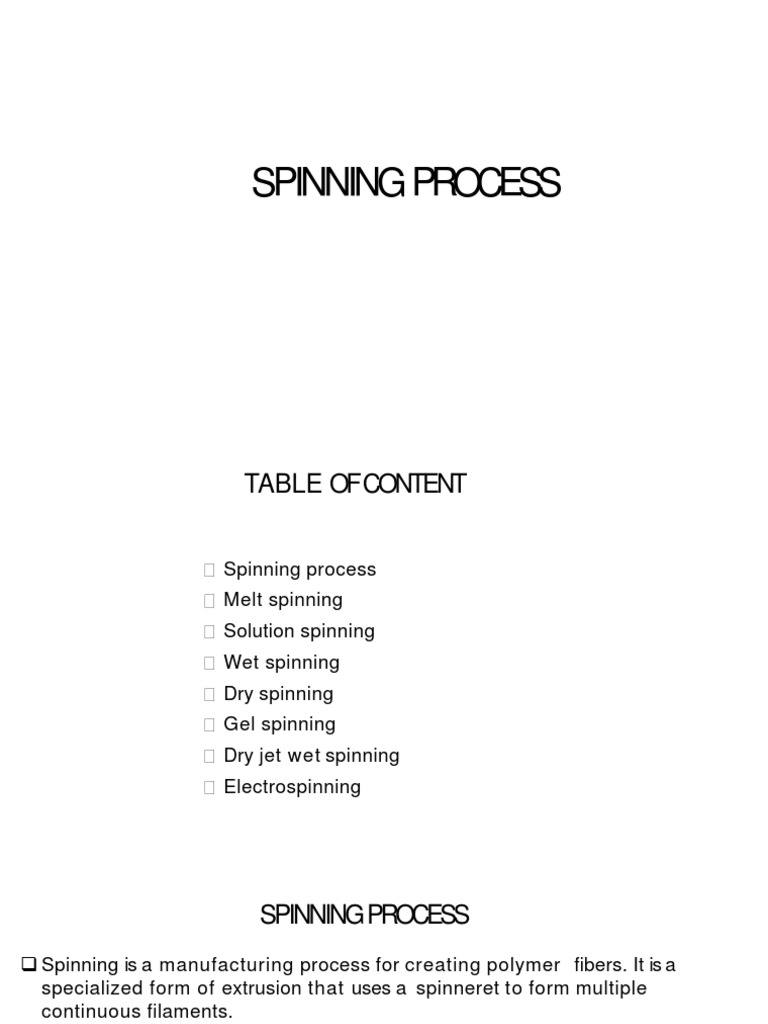 Spinning Process KSS PDF Spinning (Textiles) Materials
