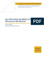 Use of Rice Husk Ash (RHA) in Flowable Fill Concrete Mix Material