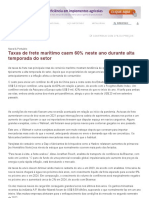 Taxas de Frete Marítimo Caem 60% Neste Ano Durante Alta Temporada Do Setor - Naval & Portuário - Infomet