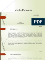 Embolia Pulmonar: Fatores de Risco e Sinais