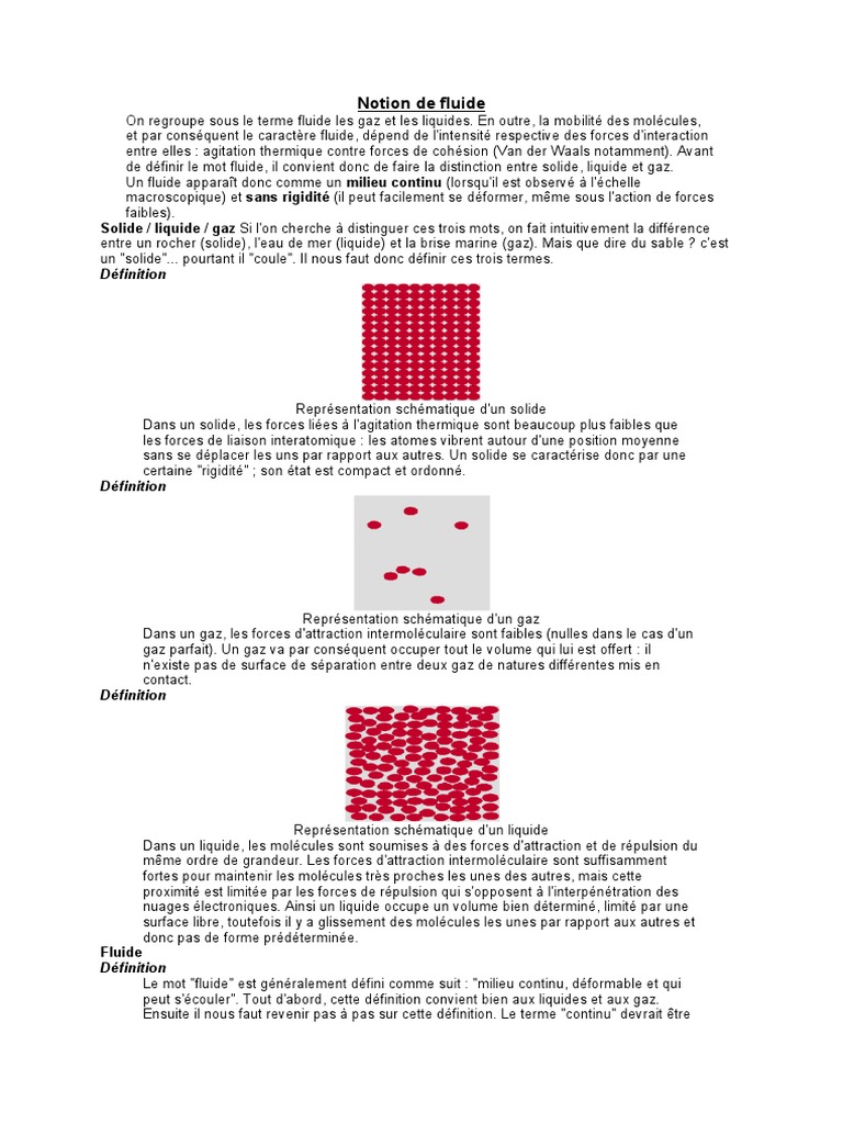 Dfinition des fluides et de la pression | PDF | Pression | Fluide