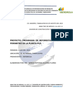 REPORTE MENSUAL REFORESTACION EN EL PERIMETRO DE LA PLANTA PCA. (Julio 2021)