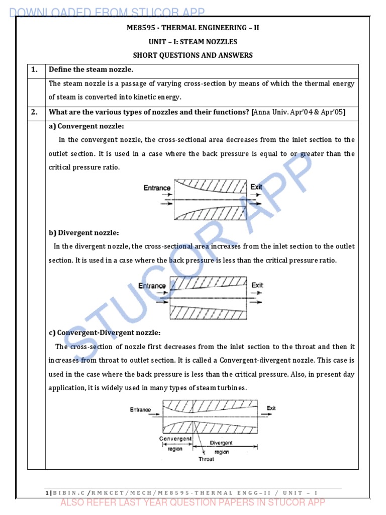 An Overview of Key Concepts Regarding Steam Nozzles Including Types of Nozzles, Supersaturated