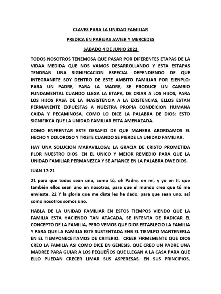 Claves para la Unidad Familiar Cristiana | PDF | Amor | Cristo (título)