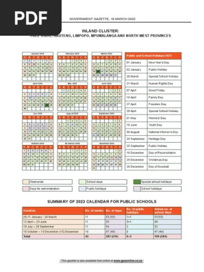 2023 school calendar