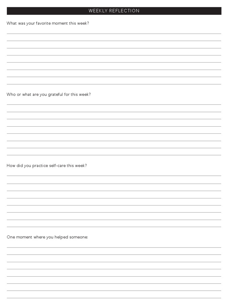 Weekly Reflection Large PDF