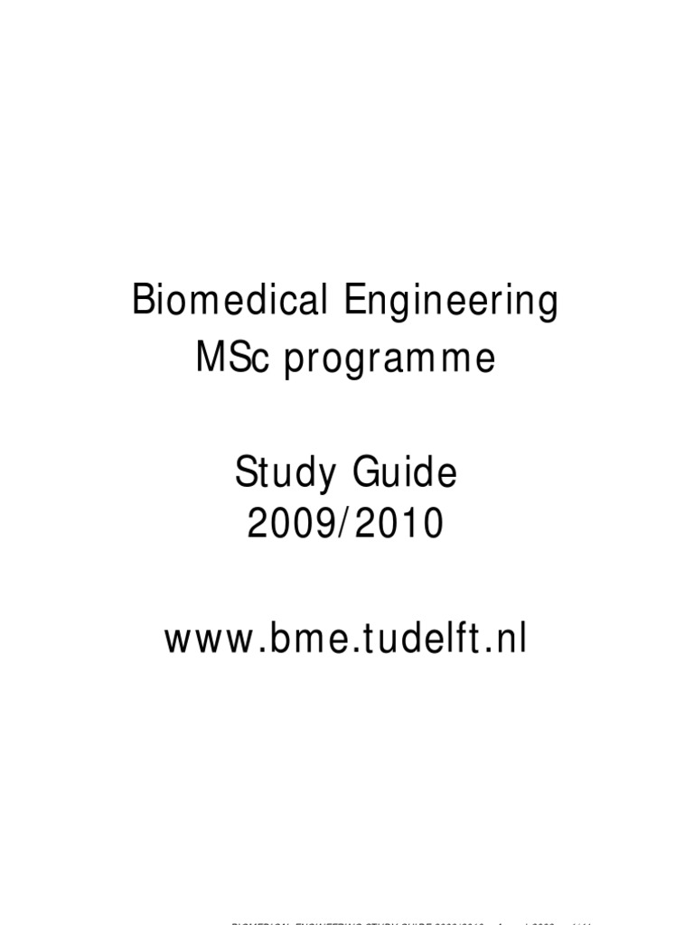 Master Bio Medical Engineering Guide Aug 09 PDF Biomedical