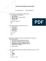 Primero Examen de Geología de Campo