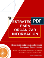 Lectura Complementaria. Estrategias para Organizar Información