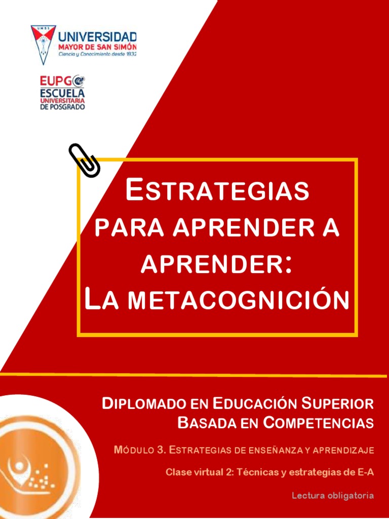 Lectura 3. Estrategias para aprender a aprender (1) | PDF | Aprendizaje ...