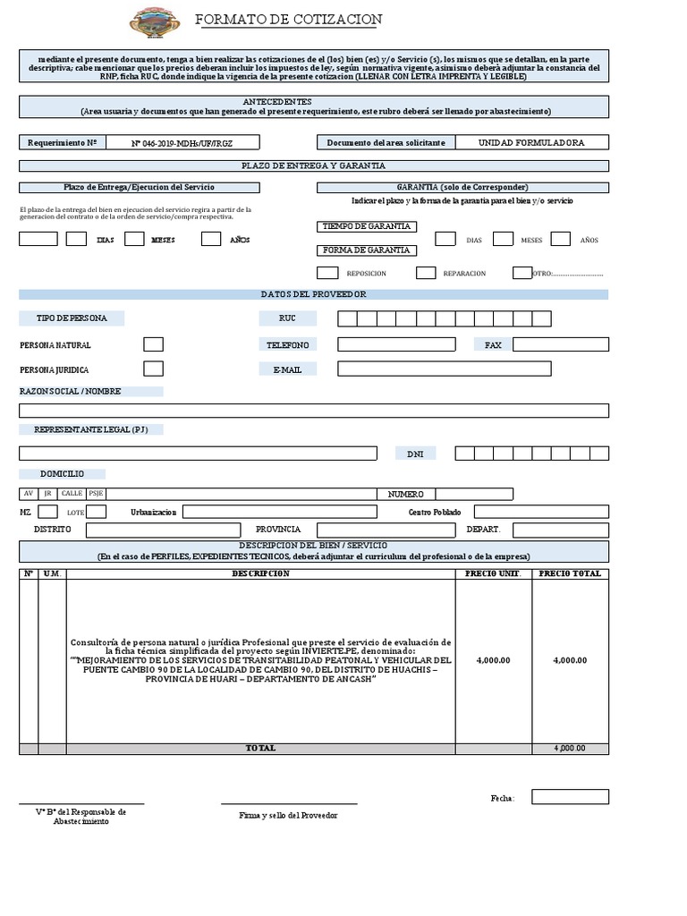Formato de Cotizacion | PDF