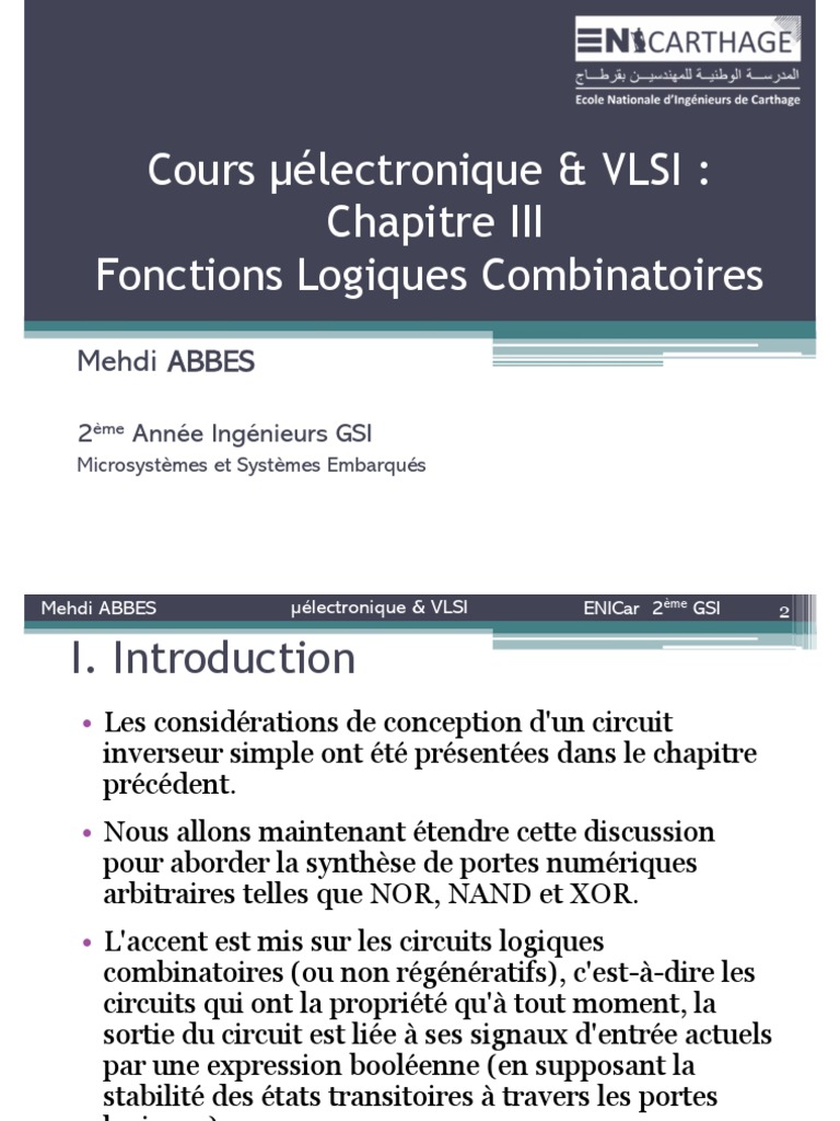 Fonctions Logiques Combinatoires VLSI | PDF | CMOS | Équipements ...