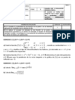 Examen de cálculo 1: continuidad, derivadas y extremos