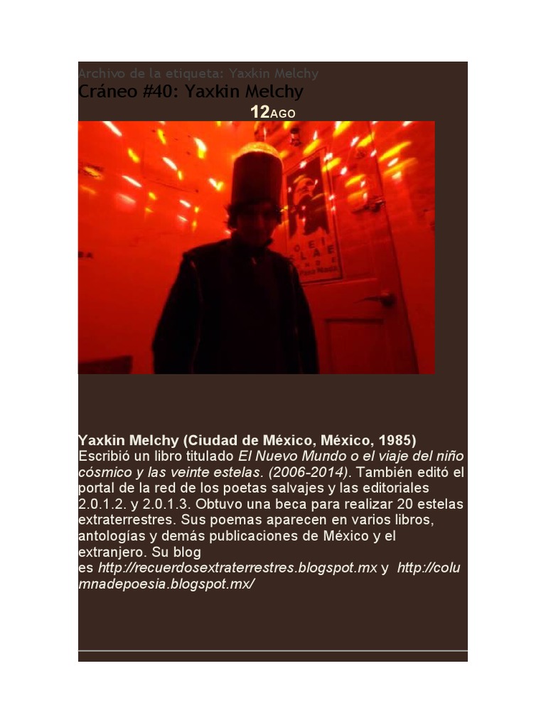 Yaxkin Melchy: Poética y Cosmología | PDF