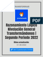 Razonamiento Lógico Nivelación General Transformándonos Segundo