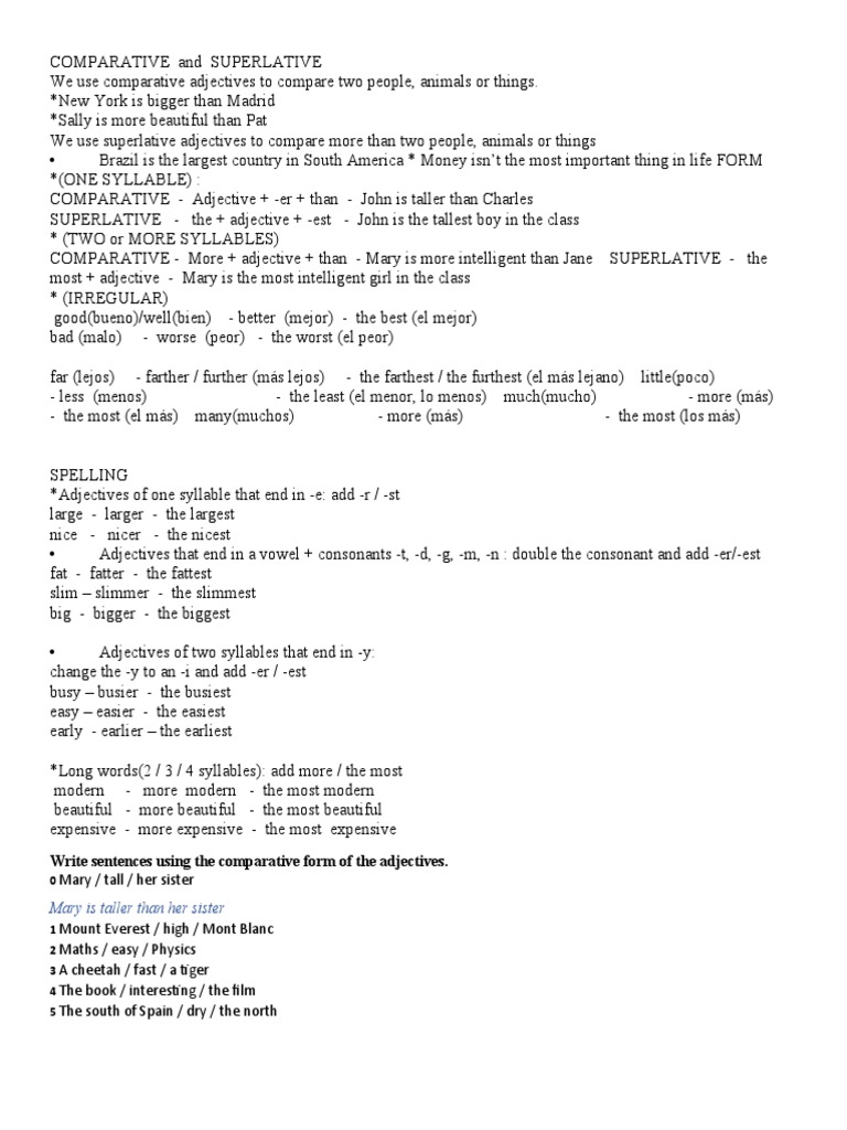 POSITIVE COMPARATIVE SUPERLATIVE RULES PDF visual data 7