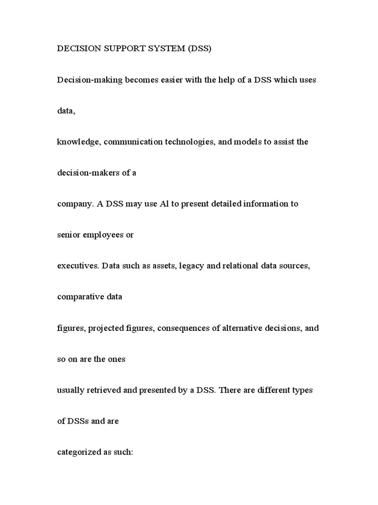 Decision support system pdf