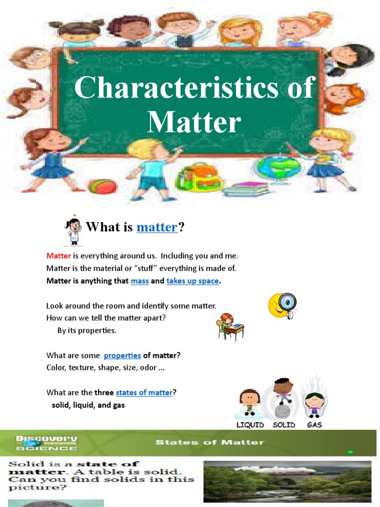 Characteristics of Matter Explained | PDF | Matter | Gases