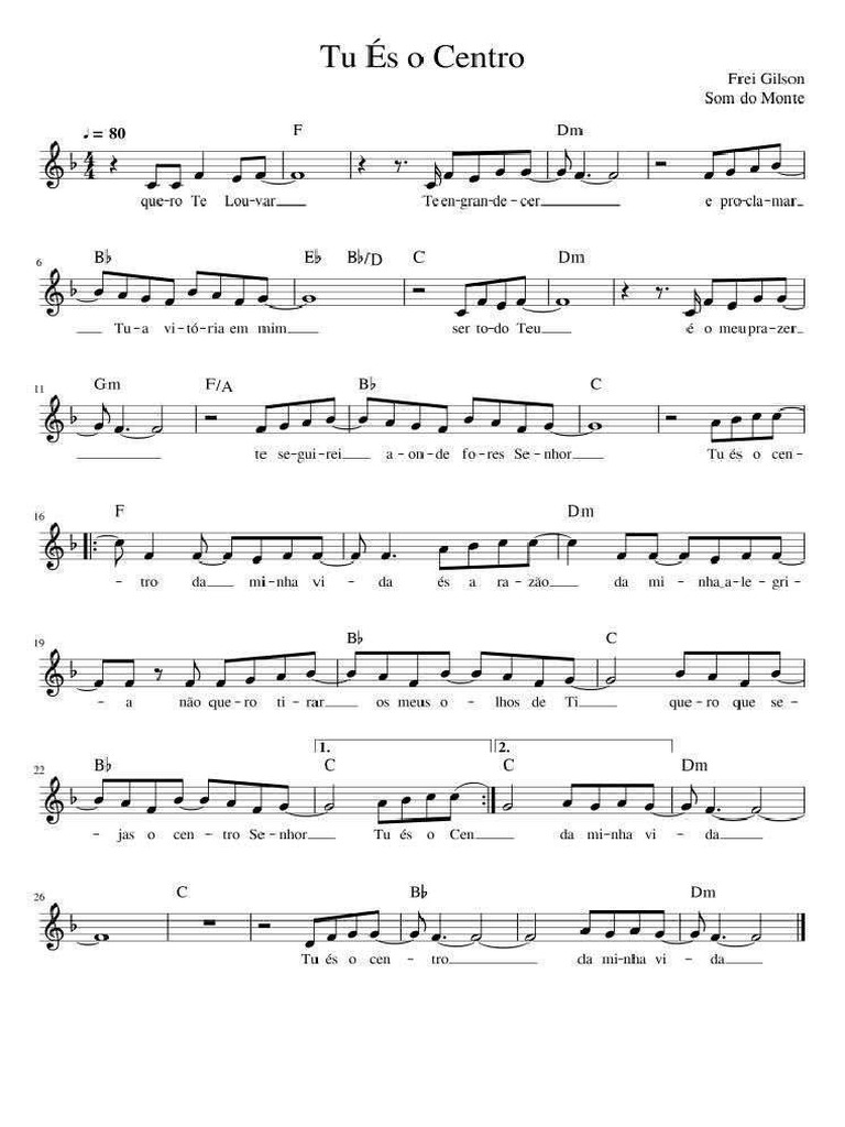 Tu Es o Centro - Melodia | PDF