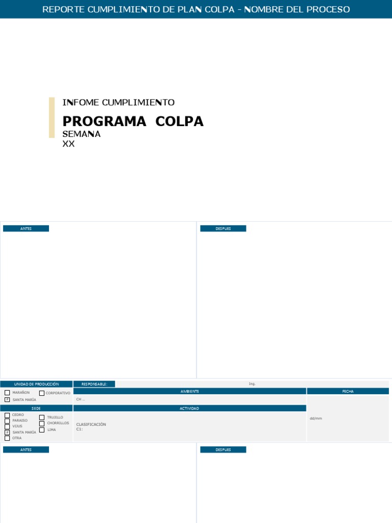 Reporte - Cumplimiento Plan Colpa 2022 | PDF