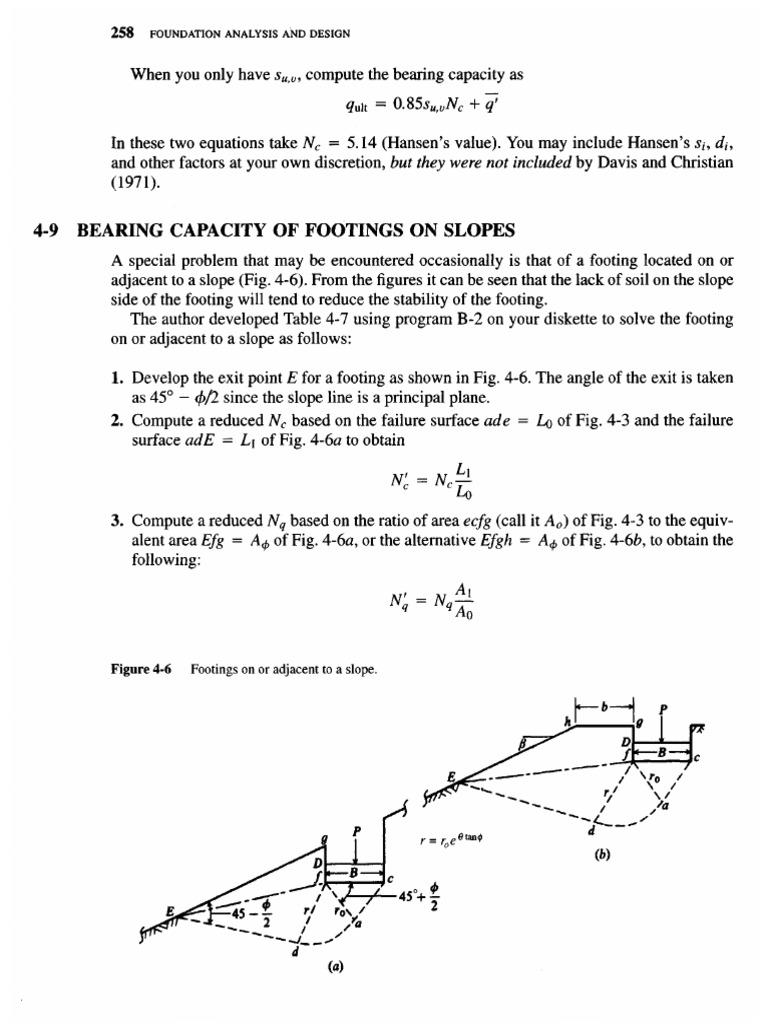 Bearing Capacity on Slopes Analysis | PDF | Applied And ...