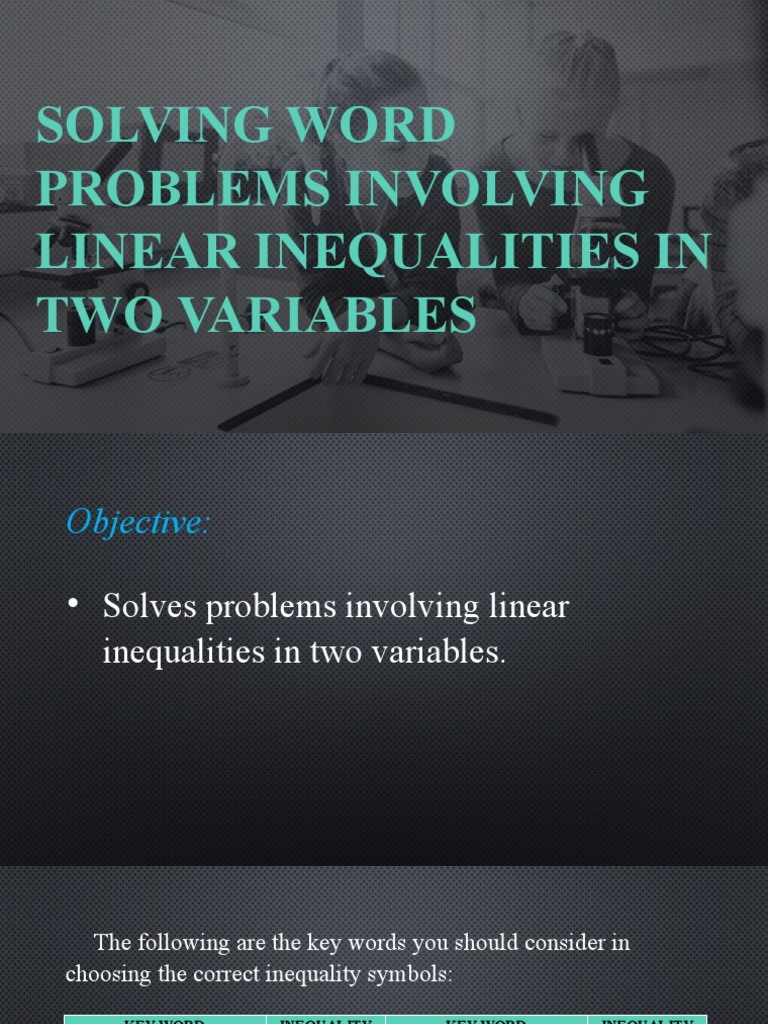 Solving Linear Inequalities in Two Variables | PDF | Inequality ...
