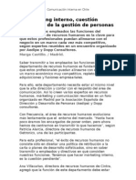 El márketing Interno, Cuestión Pendiente en La Gestión de Personas