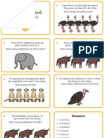 Au N 436 Safari Themed Addition and Subtraction Word Problems To 20 Challenge Cards