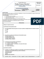 Evaluación de recuperación en Ciencias Naturales para estudiante de décimo grado