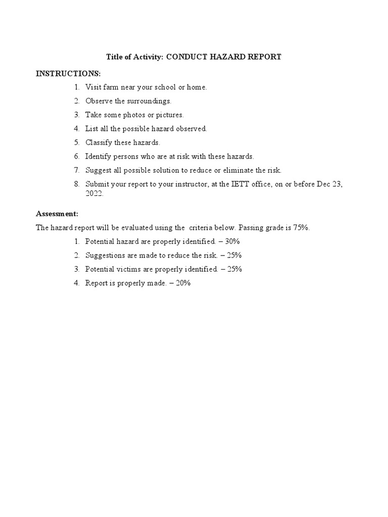 Hazard report pdf