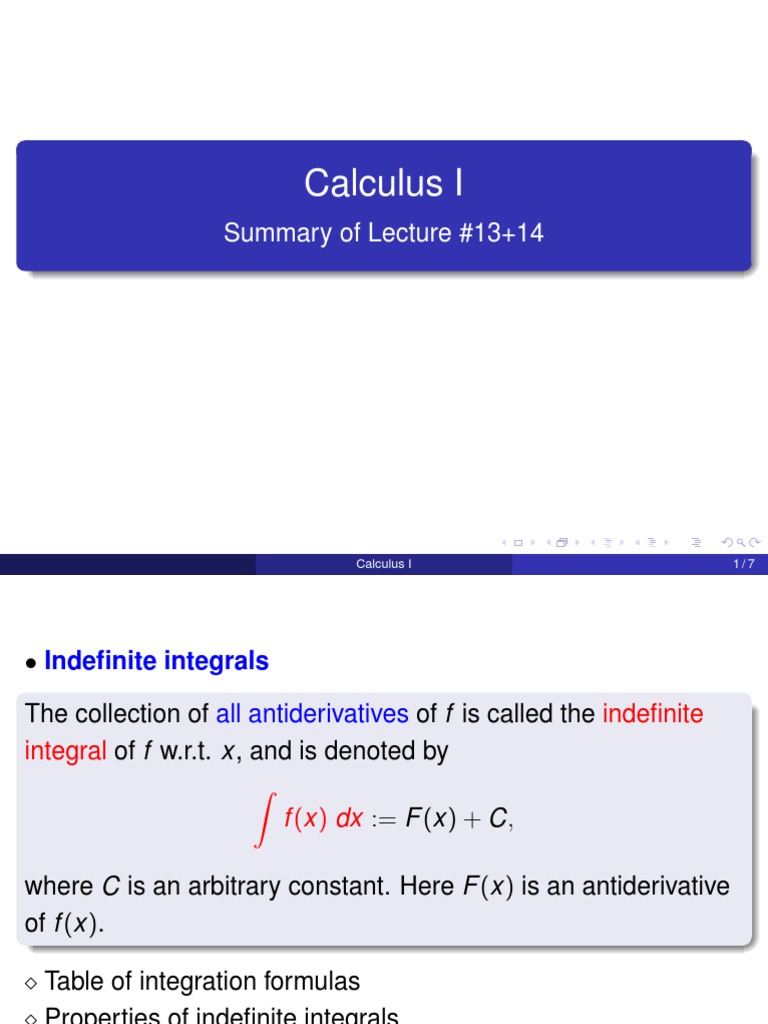 Integral Calculus Summary | PDF | Integral | Calculus