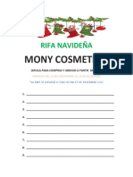 Rifa Navideña Mony Cosmetics 19 nov-10 dic