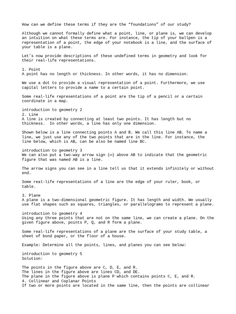 Rev Math 1 Con 2 | PDF | Line (Geometry) | Geometry
