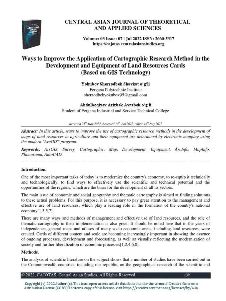 Ways To Improve The Application of Cartographic Research Method in The 