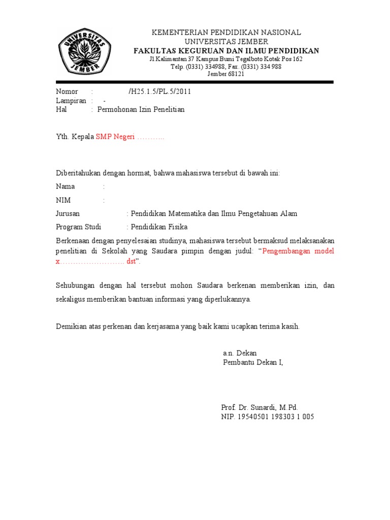 SMP Negeri ………: Fakultas Keguruan Dan Ilmu Pendidikan
