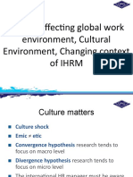 Global Work Environment, Cultural Environment IHRM 3