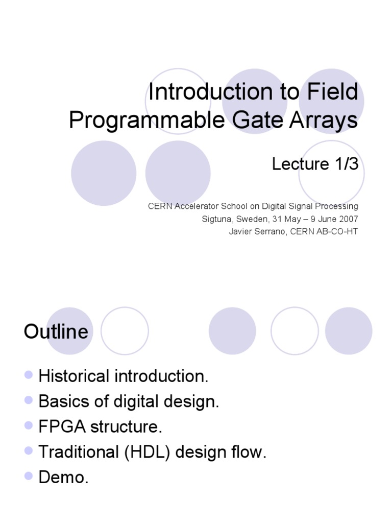 Intro Fpga PDF Field Programmable Gate Array Hardware Description
