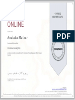 Customer Analytics Certificate