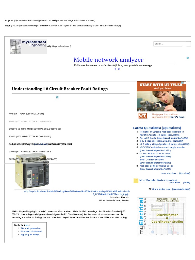 Understanding LV Circuit Breaker Fault Ratings PDF Power (Physics