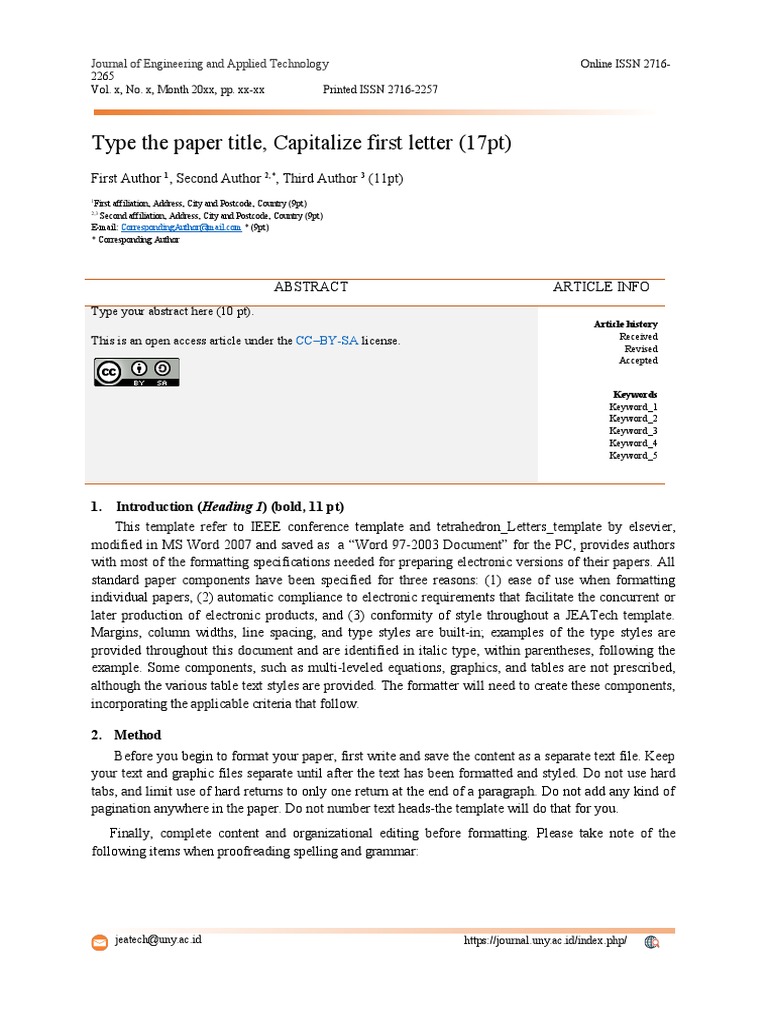 Engineering Paper Formatting Guide | PDF | Computers
