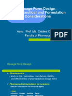 Dosage Form Design: Pharmaceutical and Formulation Considerations