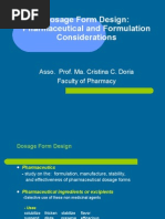 Dosage Form Design: Pharmaceutical and Formulation Considerations