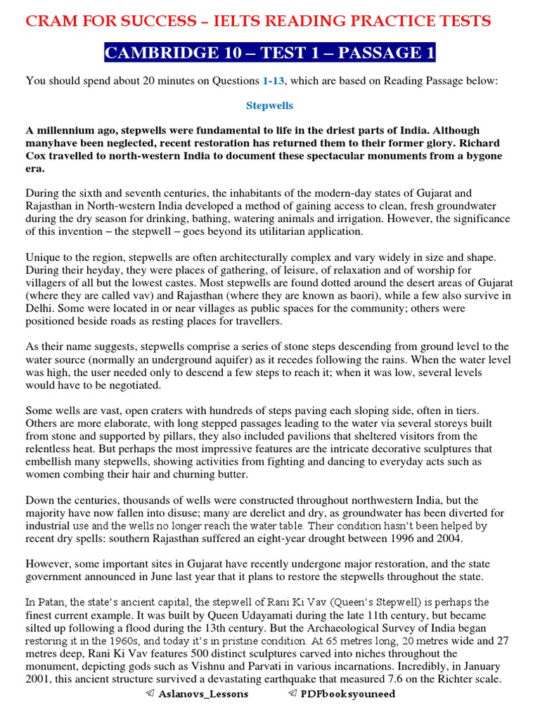 Cram For Success Reading Passage by Passage p1 @aslanovs Lessons | PDF