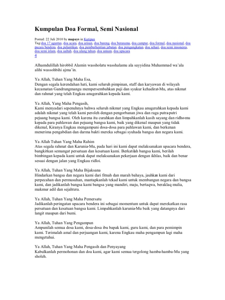 Kumpulan Doa Formal Pdf