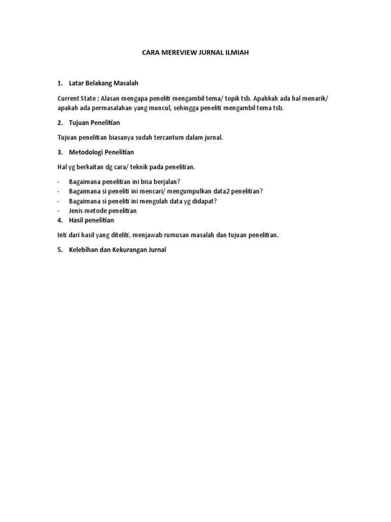 Cara mereview jurnal ilmiah pdf