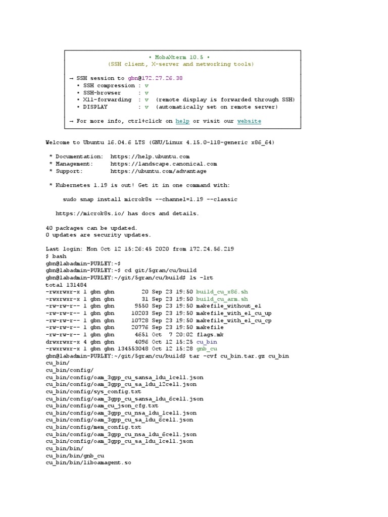 MobaXterm Cubin 20201015 192940 PDF File Transfer Protocol Sudo