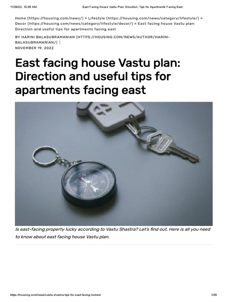 East Facing House Vastu Plan Direction, Tips For Apartments Facing