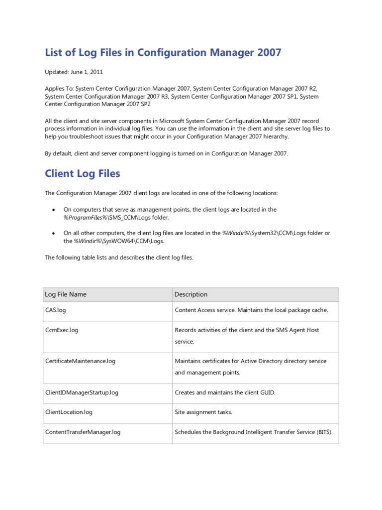 G GSMS - CCM/Logs Folder | PDF | Active Directory | Microsoft Windows